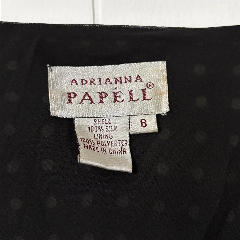 Adrianna‎ Papell Black Silk Vintage Cocktail Women's Dress Size 8 - Picture 6 of 11